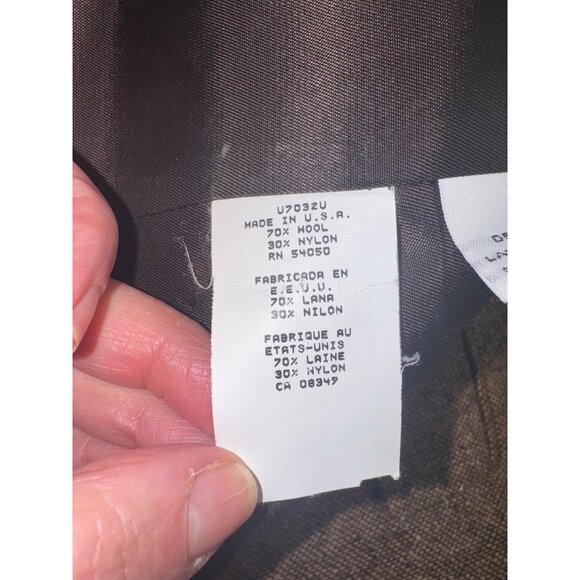 Jones New York Womens Tweed Blazer Plus 20W Brown Wool Old Money Preppy Jacket - Picture 9 of 11